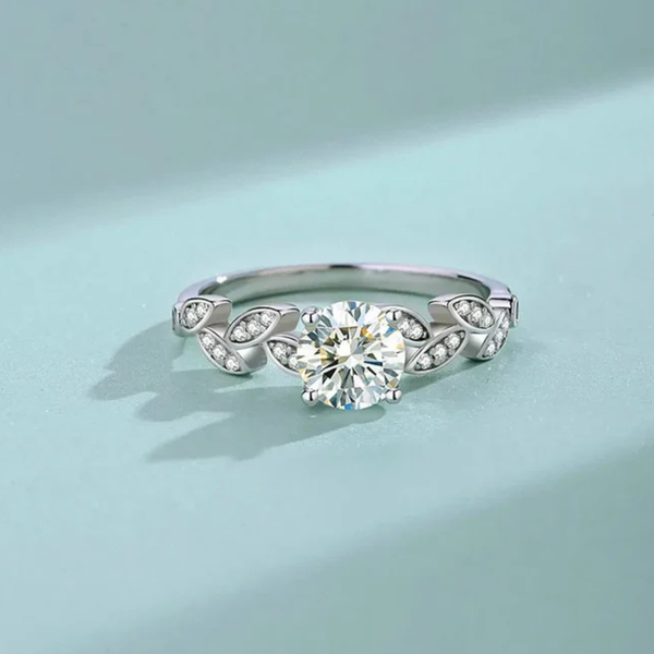 Bague de promesse ajustable en argent 925 moissanite