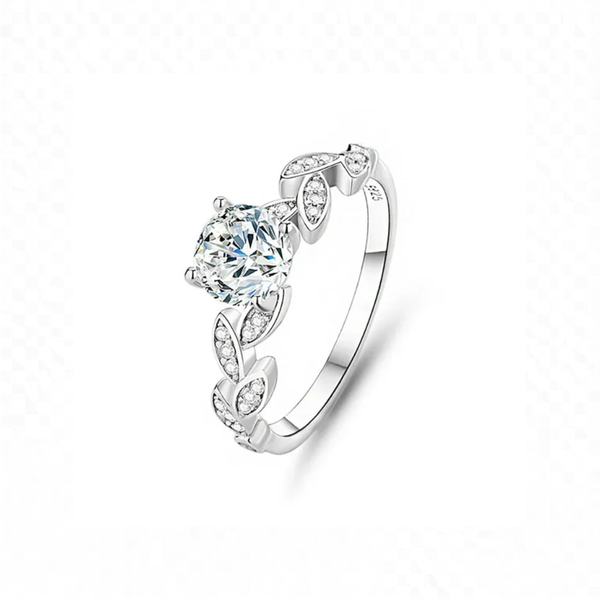 Bague de promesse ajustable en argent 925 moissanite