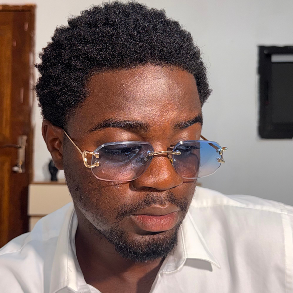 Lunettes de soleil pour hommes, sans monture, style vintage