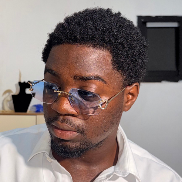 Lunettes de soleil pour hommes, sans monture, style vintage