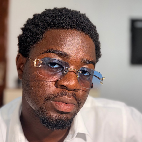 Lunettes de soleil pour hommes, sans monture, style vintage