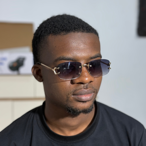Lunettes de soleil pour hommes, sans monture, style vintage