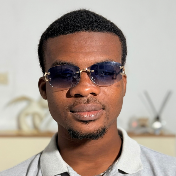 Lunettes de soleil pour hommes, sans monture, style vintage