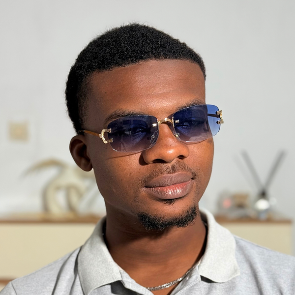 Lunettes de soleil pour hommes, sans monture, style vintage
