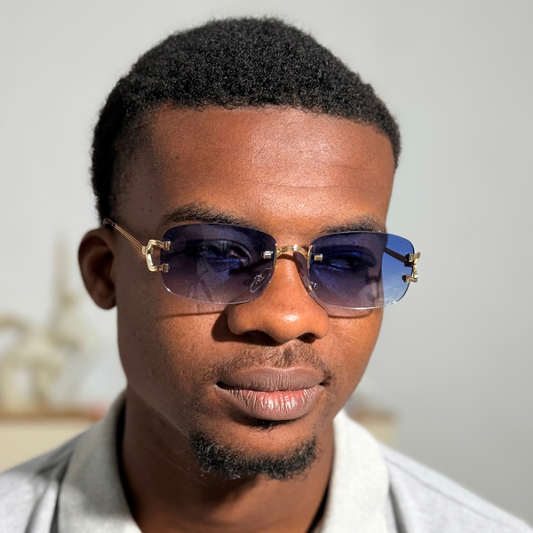 Lunettes de soleil pour hommes, sans monture, style vintage