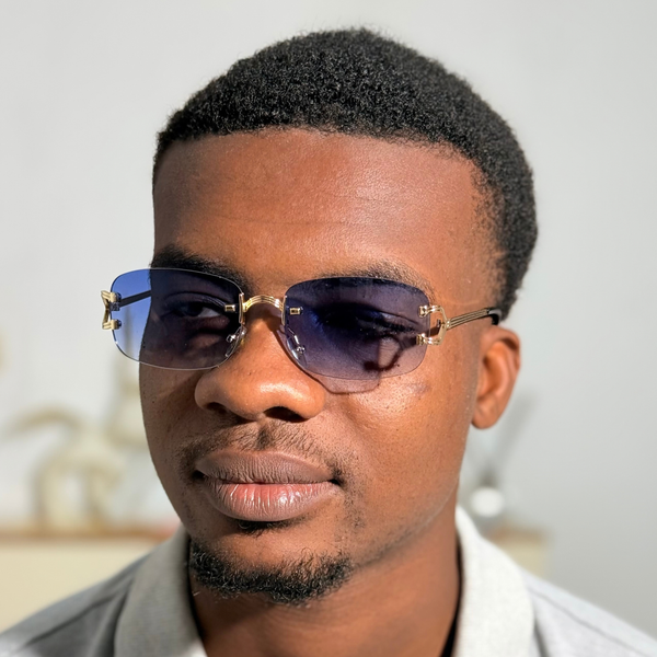 Lunettes de soleil pour hommes, sans monture, style vintage