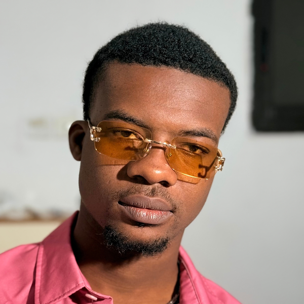 Lunettes de soleil pour hommes, sans monture, style vintage