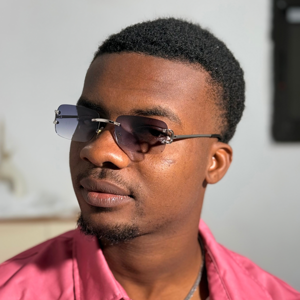 Lunettes de soleil pour hommes, sans monture, style vintage