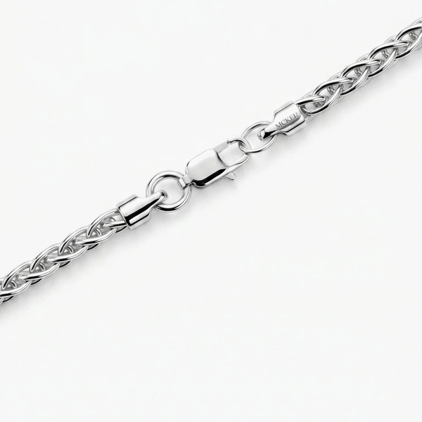 Collier homme chaîne maille épi acier inoxydable