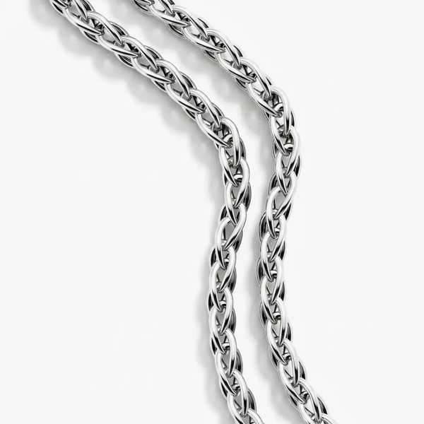 Collier homme chaîne maille épi acier inoxydable