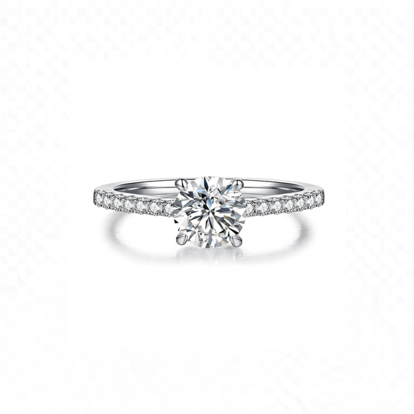 Bague de promesse ajustable en argent 925 moissanite