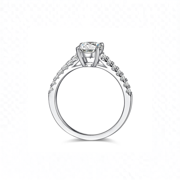 Bague de promesse ajustable en argent 925 moissanite