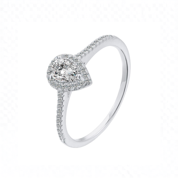 Bague de promesse ajustable en argent 925 moissanite