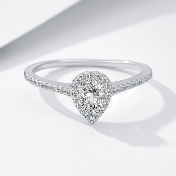 Bague de promesse ajustable en argent 925 moissanite